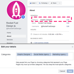 Selecting Your Facebook Page Categories